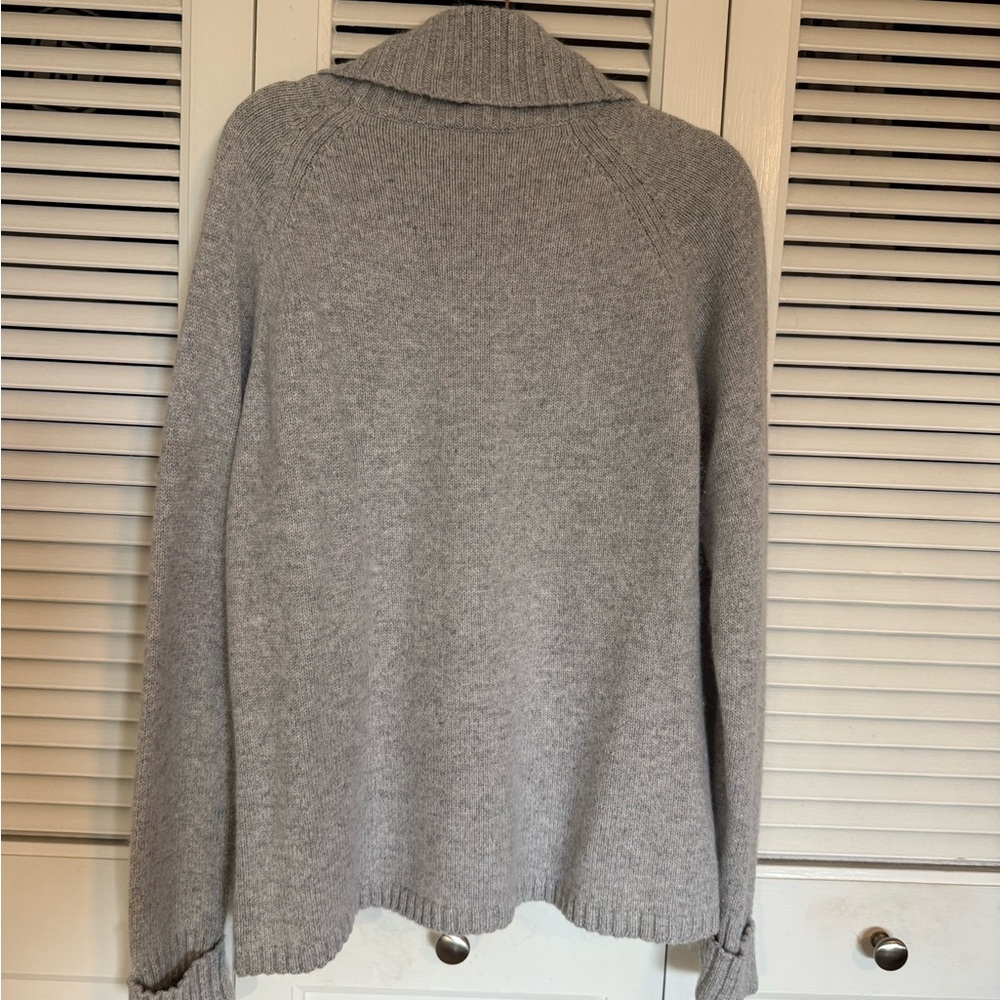 St. John's Bay Gray Cable-Knit Turtleneck Sweater - Picture 3 of 3